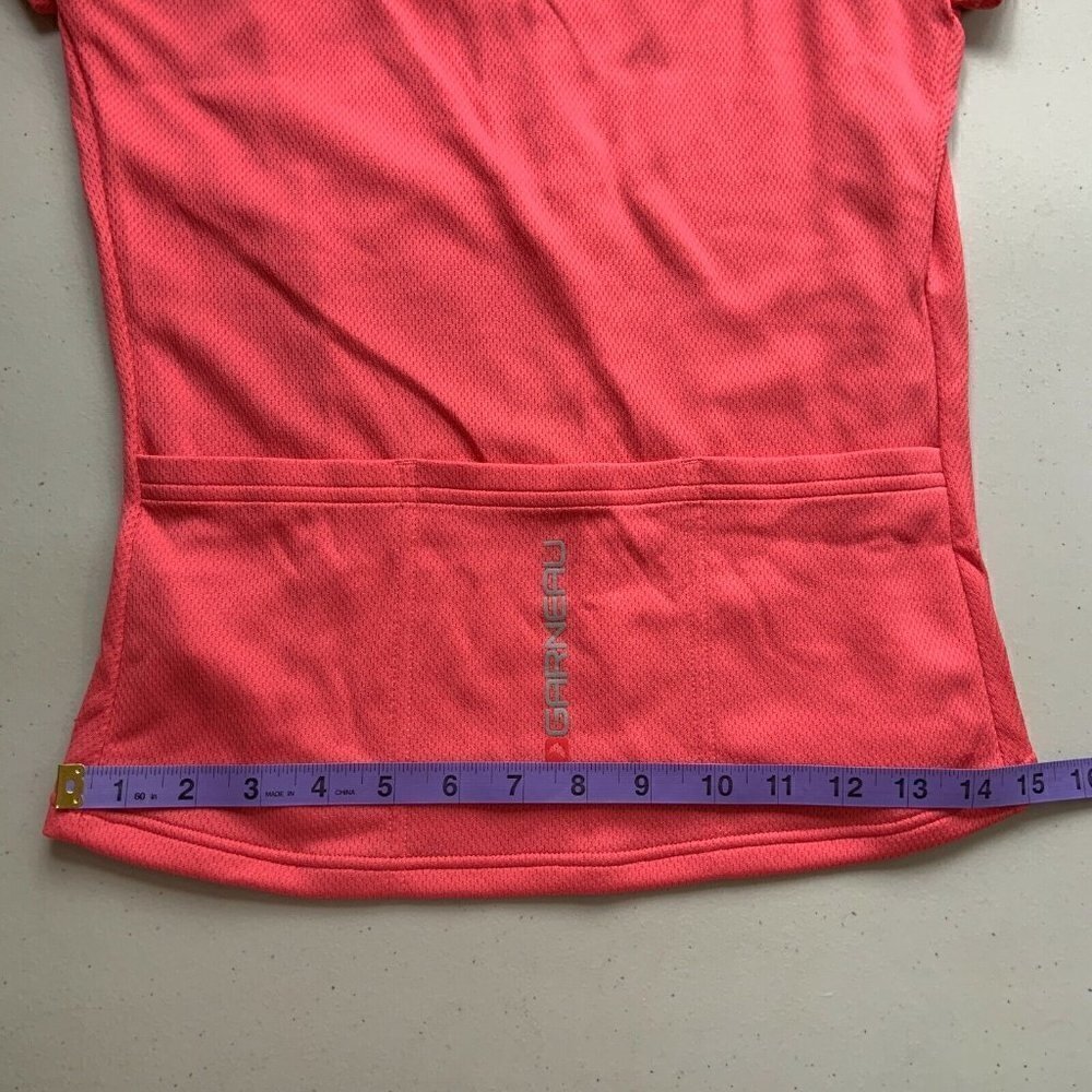 LOUIS Garneau Size Small Womens Half Zip Cycling Jersey Pink Pockets Fitted - Picture 7 of 8